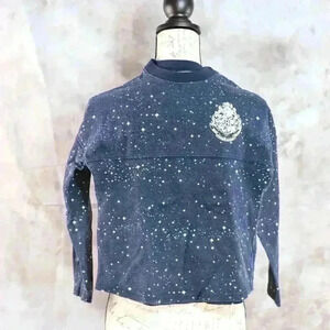 Kid's Harry Potter size M navy blue hogwarts long sleeve jersey star pattern